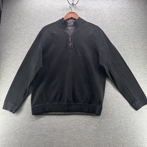 Tommy Bahama Men's Black Reversible 1/4 Zip Up Pullover Sweatshirt Sz S/M (A35)